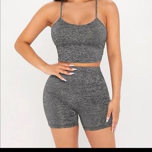 Solid crop top and matching biker shorts
